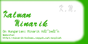 kalman minarik business card